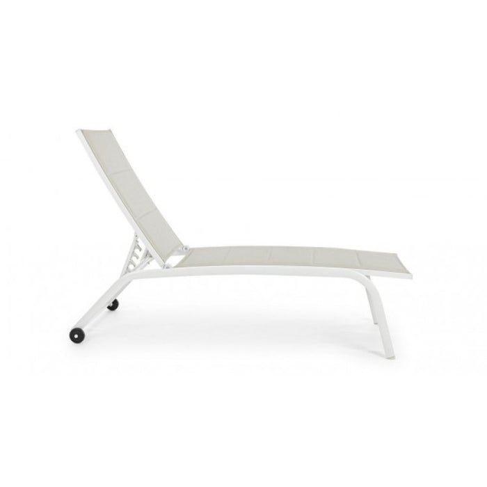 Lettino alto in alluminio bianco con ruote Cleopas