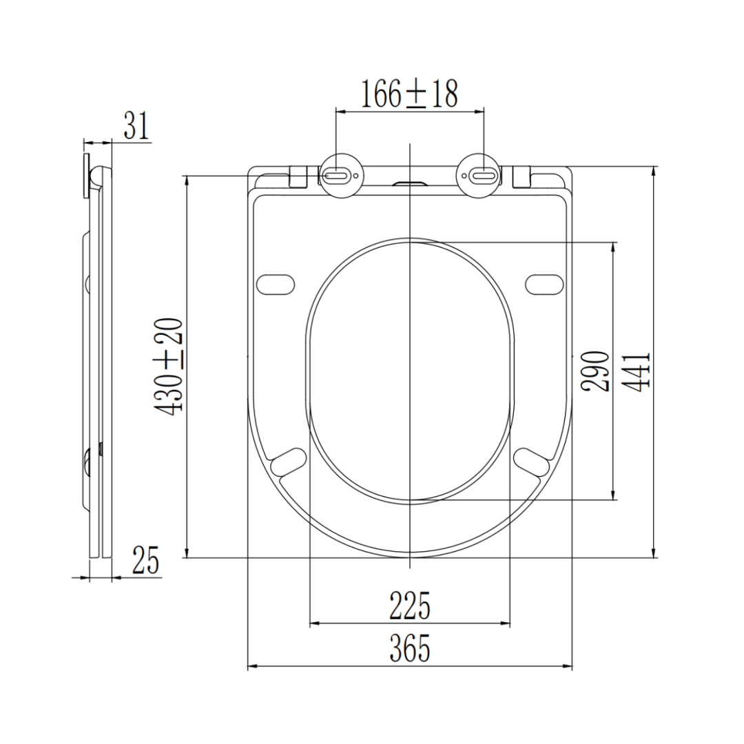 WC in termoindurente bianco lucido soft close