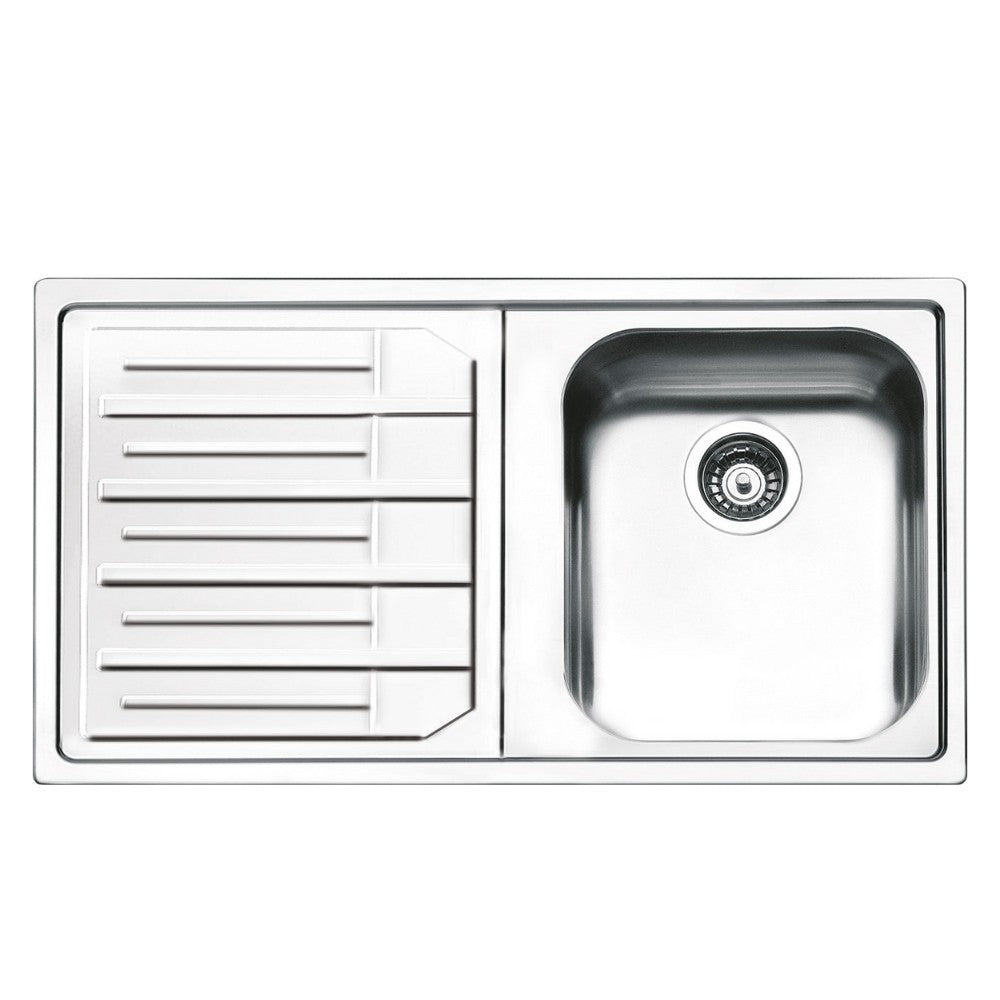 Lavello inox 86x50 cm gocciolatoio sinistro