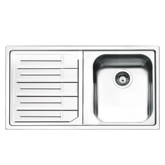 Lavello inox 86x50 cm gocciolatoio sinistro