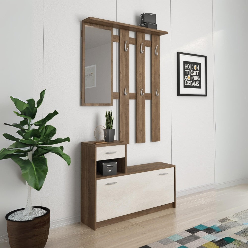 Mobile ingresso noce 100x25,5x190 cm