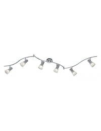 Lampada da Soffitto 6 Spot E14 Orientabili Levisto Nichel Trio Lighting