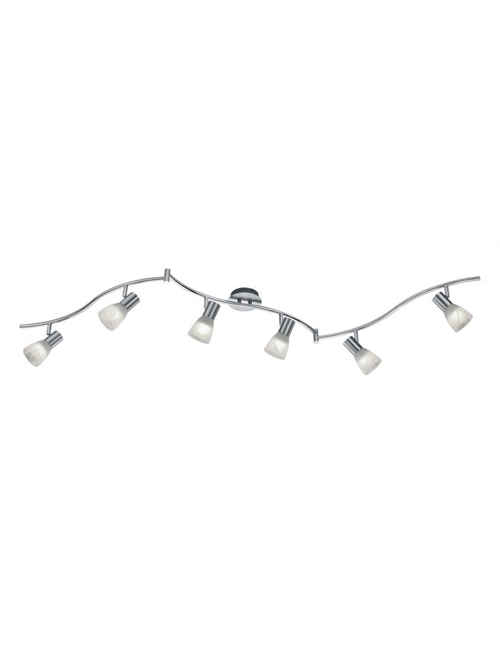 Lampada da Soffitto 6 Spot E14 Orientabili Levisto Nichel Trio Lighting