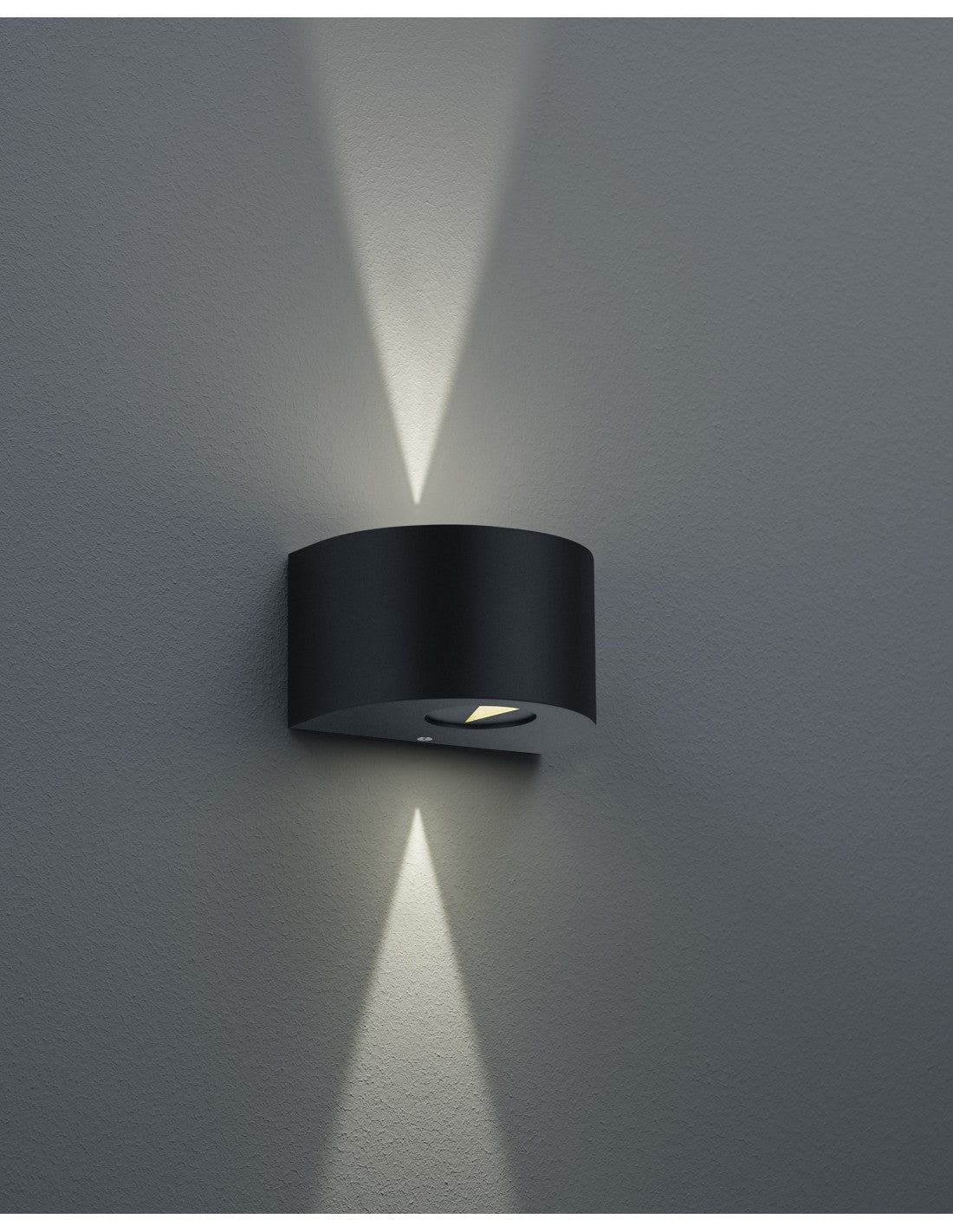 Applique Doppia Luce Led Rosario Nero H15 cm IP44 Trio Lighting