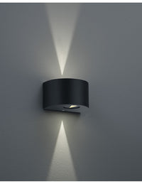 Applique Doppia Luce Led Rosario Nero H15 cm IP44 Trio Lighting