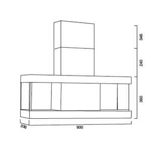 Cappa aspirante URBAN SHELF in acciaio inox brunito cm 90