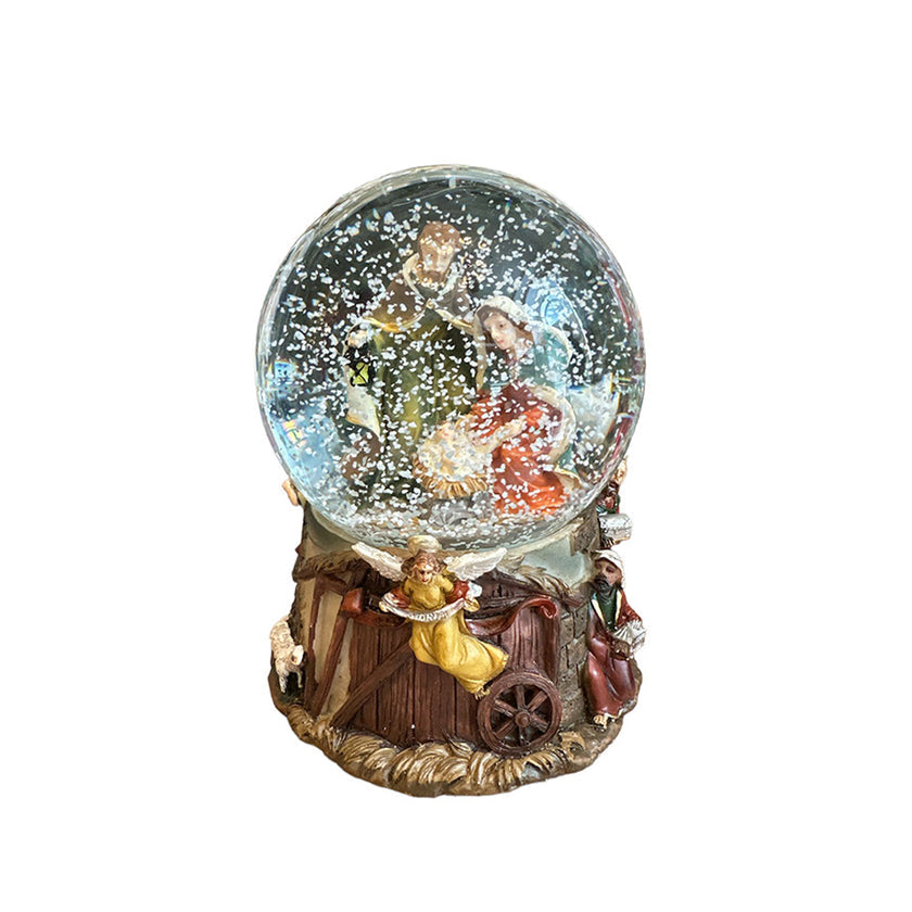 Carillon natività con neve H15 x Ø11,5 cm