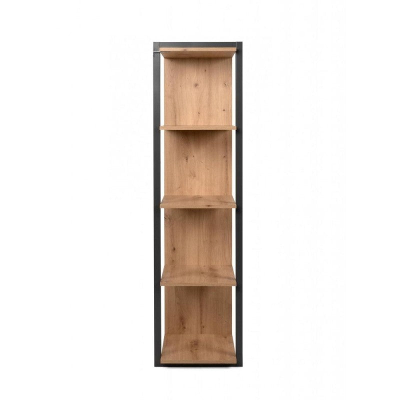 Libreria rovere quercia a cubi con profili antracite  107x39xh.145 cm