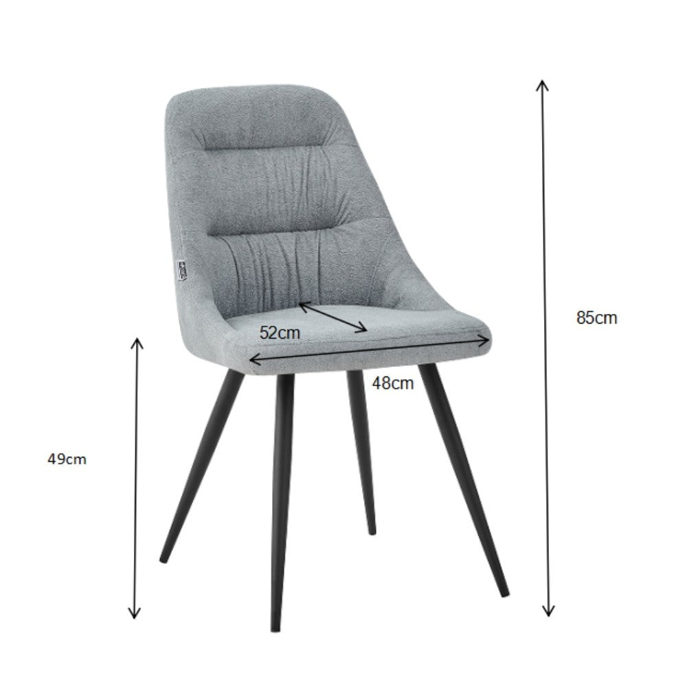 Sedia imbottita grigio chiaro 48x58x85