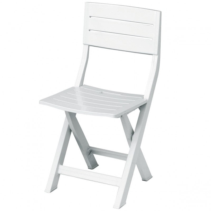 Poltrona resina antiurto pieghevole bianca