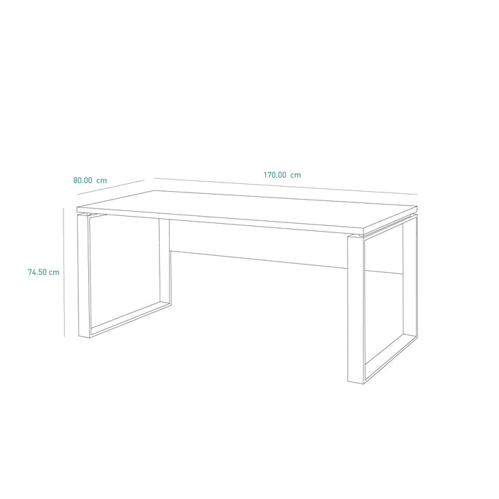 Scrivania con gambe in metallo rovere Sonoma   170 x 80 x 74,5