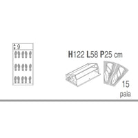 Scarpiera slim salvaspazio tre ante un cassetto Beton Cemento 63x29x h127 cm