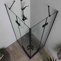 Box doccia 120x80 nero doppia porta battente