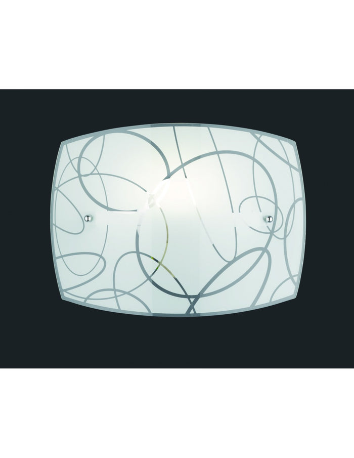 Applique Rettangolare Spirelli 1xE27 Vetro Decorato Con Cerchi Trio Lighting