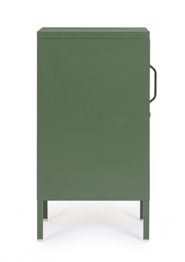 Comodino verde 40x35x76h in acciaio