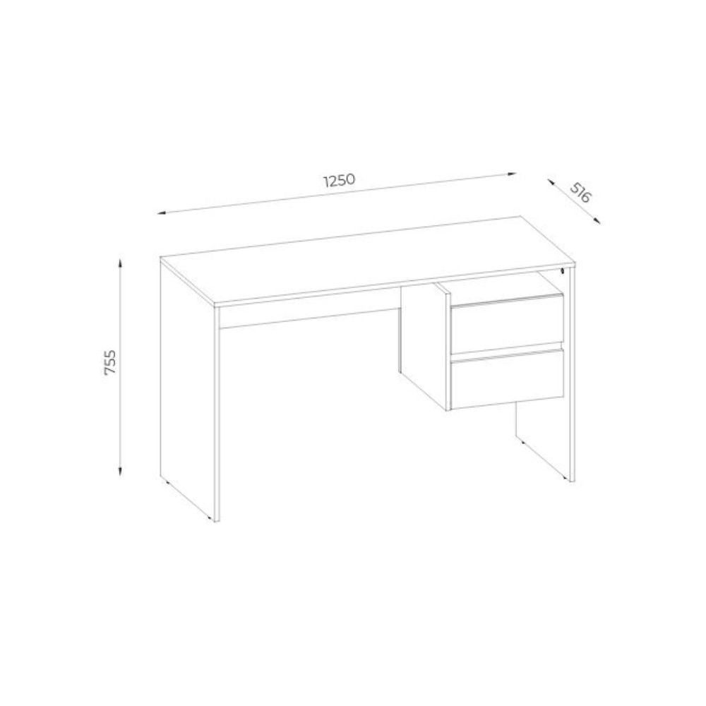 Scrivania bianca 125x51.6 cm