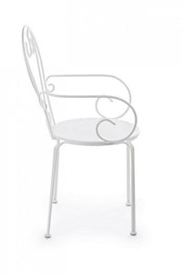 4x Sedia bianca in metallo 49x49x89h