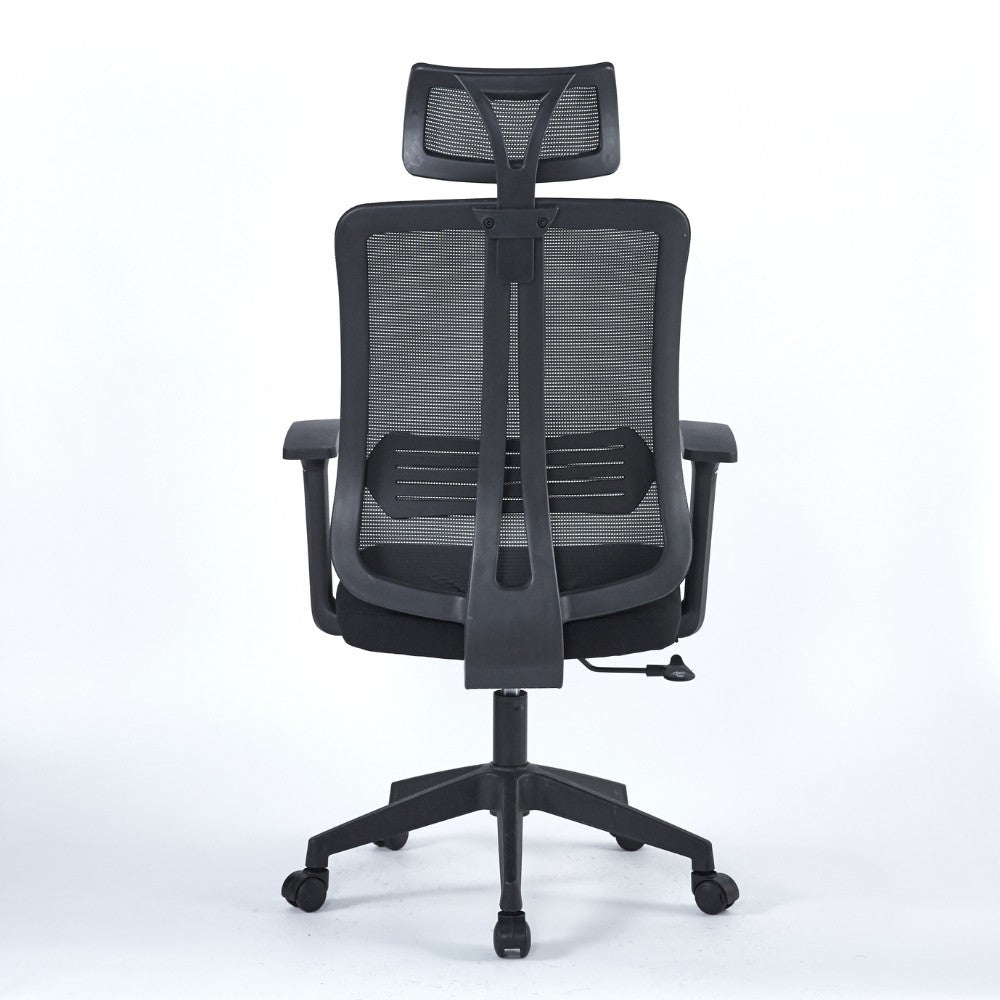 Poltrona ufficio in mesh nero 66x61x117 cm