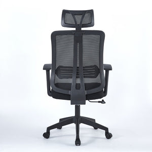 Poltrona ufficio in mesh nero 66x61x117 cm