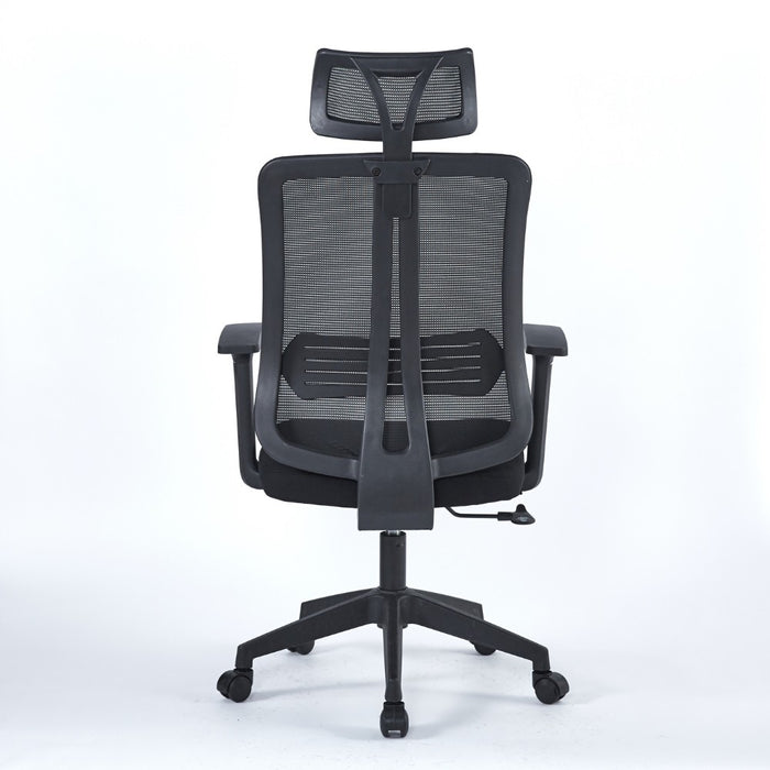 Poltrona ufficio in mesh nero 66x61x117 cm