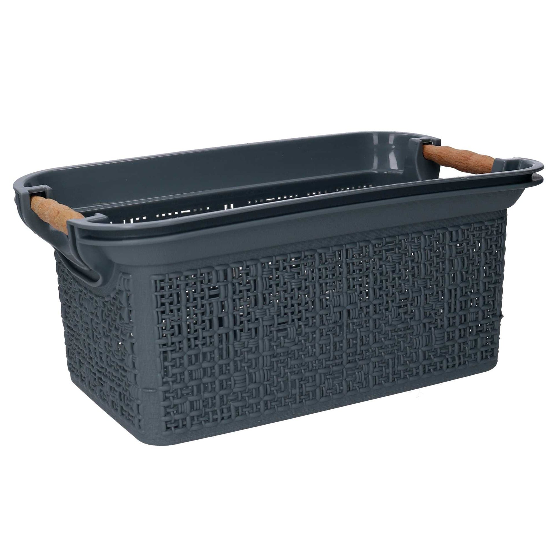 Cassetto plastica grigio rettangolare cm 53x34h24