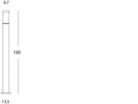 Palo in Alluminio Pressofuso con Diffusore Opalino - Altezza 180mm, Diametro 60mm - IP43, 25W nero