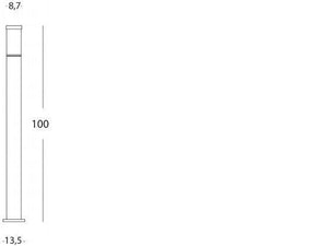 Palo in Alluminio Pressofuso con Diffusore Opalino - Altezza 180mm, Diametro 60mm - IP43, 25W nero