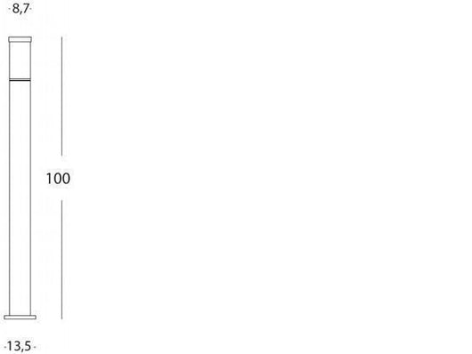 Palo in Alluminio Pressofuso con Diffusore Opalino - Altezza 180mm, Diametro 60mm - IP43, 25W nero