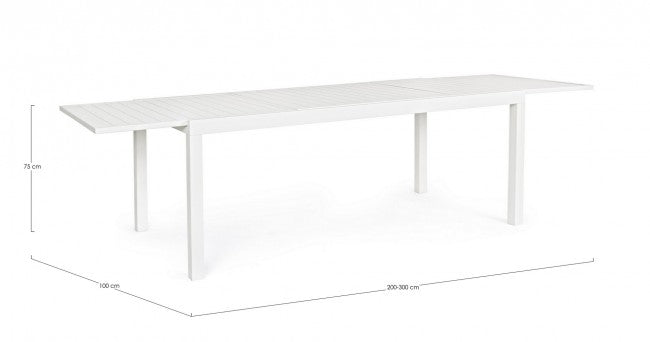 Tavolo alluminio bianco 200x100 cm