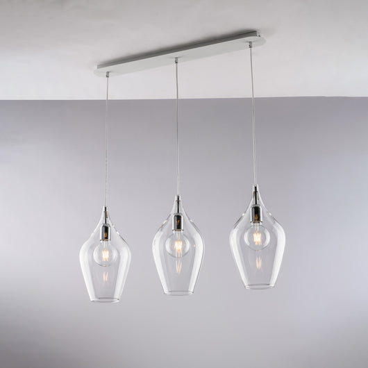 Lampada binaria in ferro con vetri pyrex 75x10x41