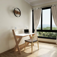 Scrivania stile scandinavo naturale bianco Alixus 113x59xh.97 cm EFFEZ