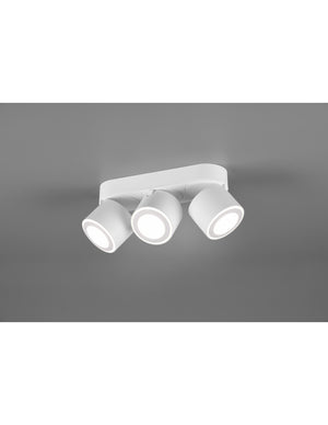 Plafone 3 Spot Doppia Emissione Led L27 cm Taurus Bianco Trio Lighting