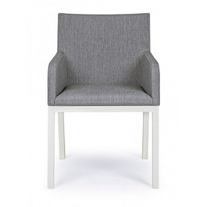 Sedia in alluminio verniciata a polvere grigio cm 55x 62x 82h