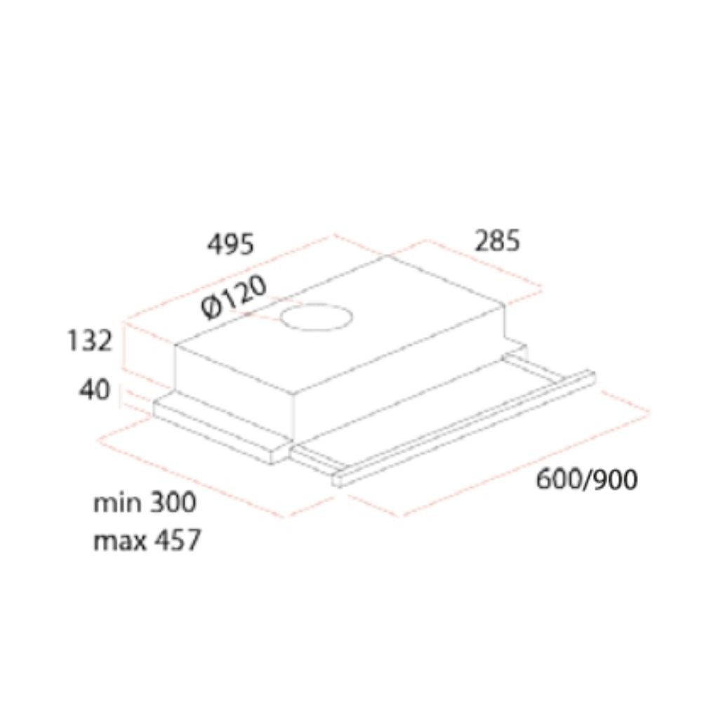 Samet Cappa sottopensile Slim 60 inox 1 motore EFFEZ