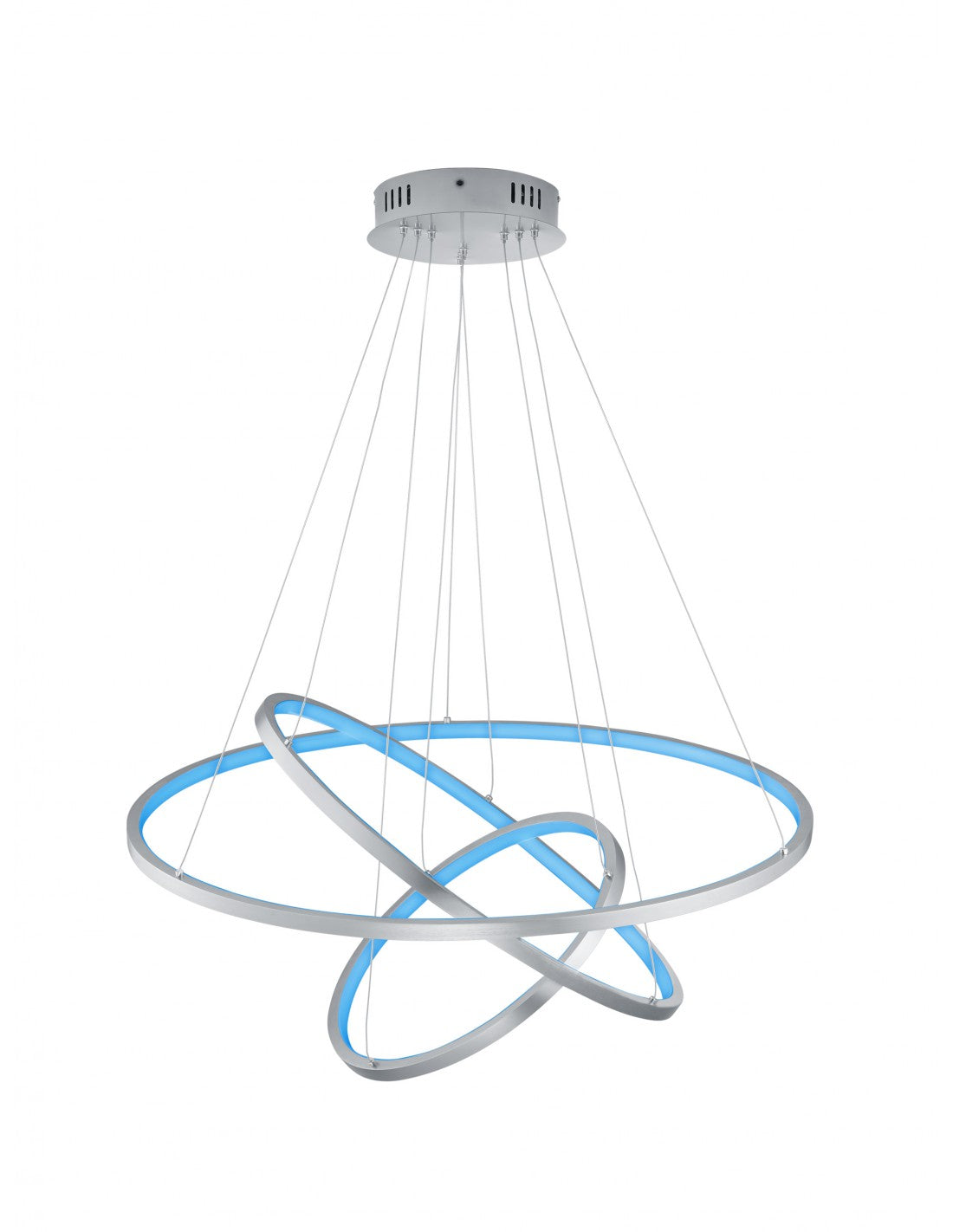 Sospensione Anelli Led 80w RGB Dimmerabile Aaron Nichel Trio Lighting