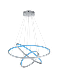 Sospensione Anelli Led 80w RGB Dimmerabile Aaron Nichel Trio Lighting