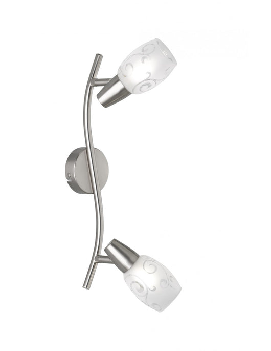 Faretto Colmar Nichel 2 Spot Led Vetro Satinato L39 cm Trio Lighting