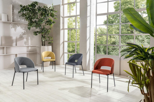 4x Sedia in Tessuto 52cm x 55.5cm H. 78.5cm