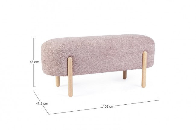 Panca Dayla Rosa Antico 108x41.5x48