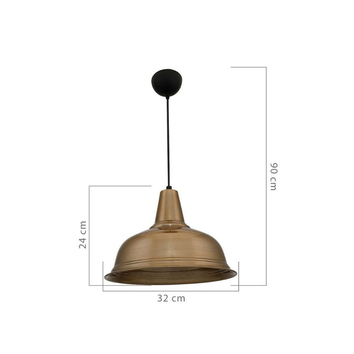 Lampada a sospensione Tampa ASZ1343 con diffusore bronzo EFFEZ