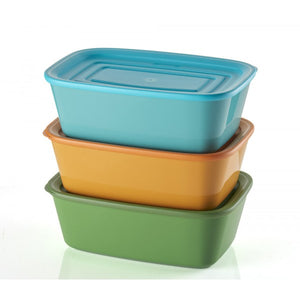 3 Contenitori rettangolari 2,15 lt multicolor