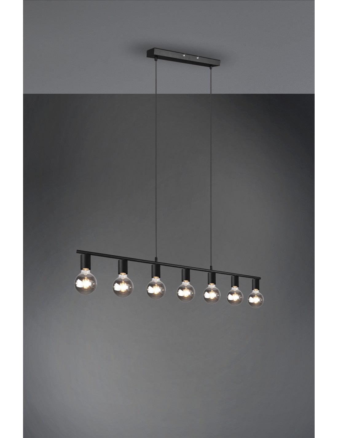 Sospensione 7xE27 Vannes Nero L110 cm Trio Lighting