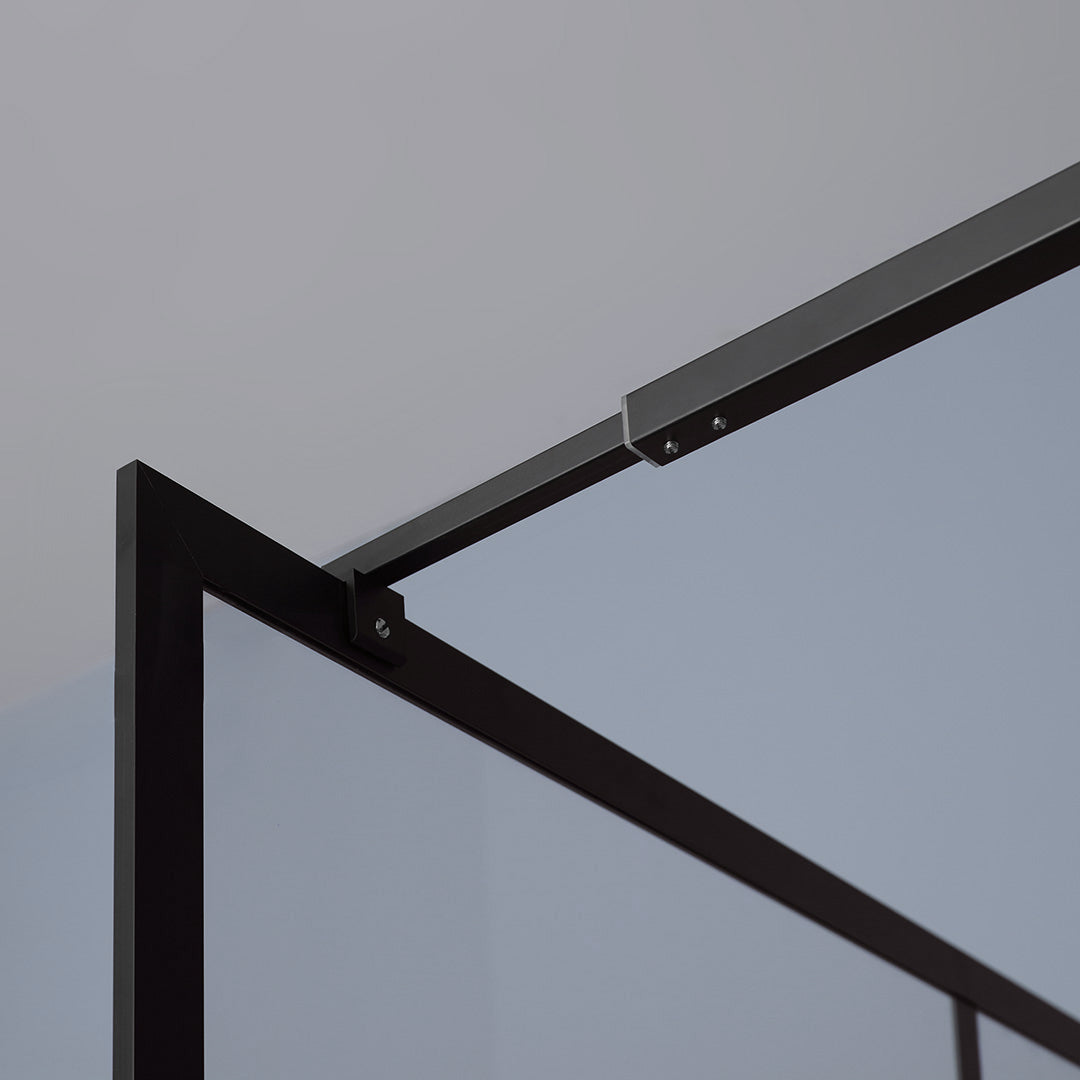 Parete doccia 140 cm trasparente nera