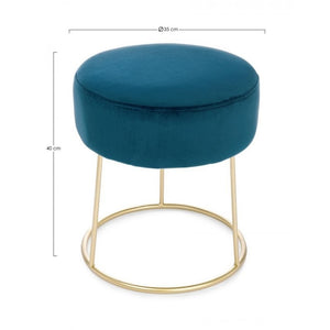 Pouf in velluto Blu CLARISSA diametro 35x h40 cm