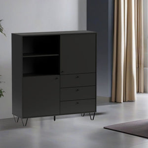 Credenza antracite 123.6x40x135.2 cm