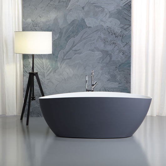 Vasca da bagno freestanding grigia moderna
