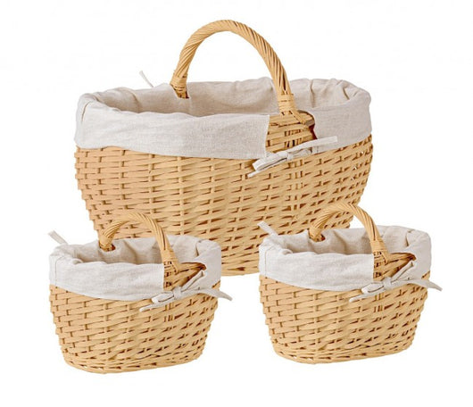 2x Cesta beige 26x20x15/21h e 46x32x24/33h