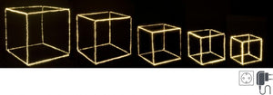 Cubo microled 55x55x55h, 45x45x45h, 35x35x35h, 30x30x30h, 25x25x25h in plastica