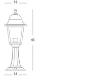 Lampada da esterno in alluminio pressofuso con diffusori in vetro trasparente - Altezza max 170mm nero
