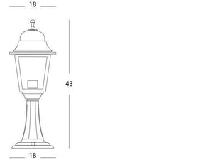 Lampada da esterno in alluminio pressofuso con diffusori in vetro trasparente - Altezza max 170mm nero